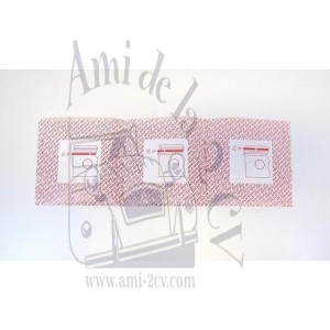 Jeu de 3 segments Renault R4 pour 1 piston diamètre 58.5mm marque Mahle