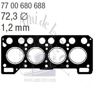 Joint de culasse moteur Renault  688 R4 R5 R6 R6 R10 A110 1100VA
