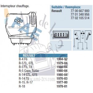 Interrupteur Chauffage R4 82>