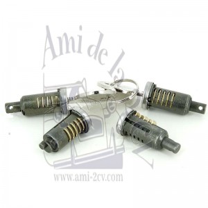 Ensemble de 4 Barillets de portes & coffre Renault R4L