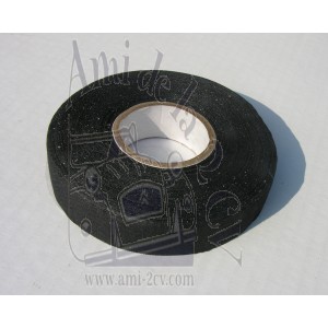 Ruban isolant autocollant en tresse coton noire pour refaire les faisceaux électriques 25 m  largeur 19mm