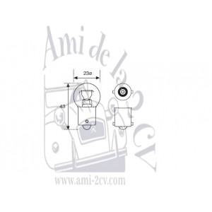 Ampoule ovale 6 V, 15 W