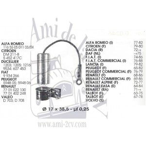 Condensateur standard Ducellier 12 volts