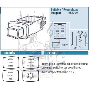 Contacteur universel éclairé