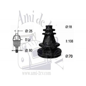 Kit réparation cardan côté boîte 70 mm R4L