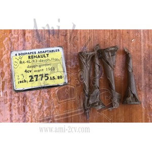 Lot de 4 soupapes échappement R4L Dauphine Gordini et 4cv avant 1963