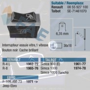 Interrupteur essuie glace arrière 1 vitesse R4