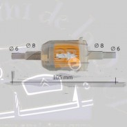 Filtre à essence transparent pour durite en  6 et en 8 mm 2CV Méhari Dyane Acadiane Ami et autres voitures anciennes de collection